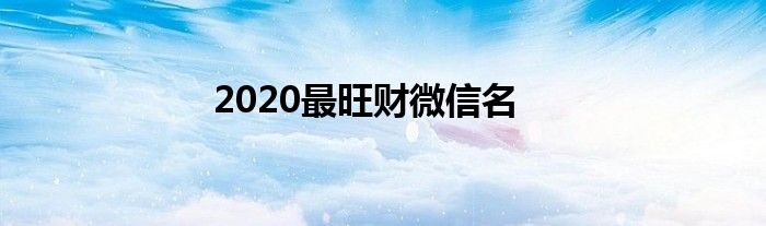 2020最旺财微信名