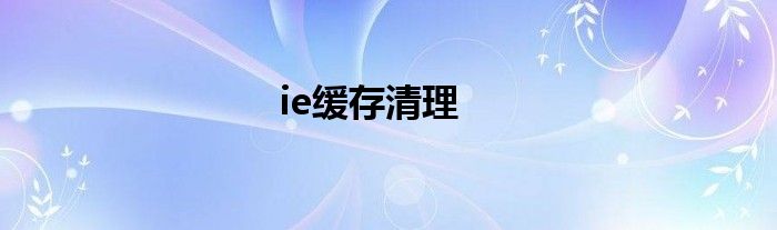 ie缓存清理